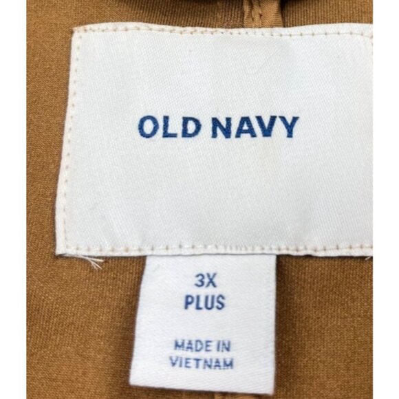 Old Navy Jacket Womens 3X Plus Tan Moto Zip Front Faux Suede Soft Stretch Coat - Picture 3 of 9